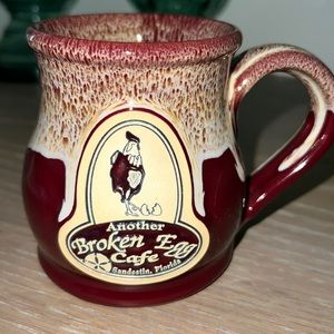 Pottery mug Another Broken Egg Sandestin Florida red